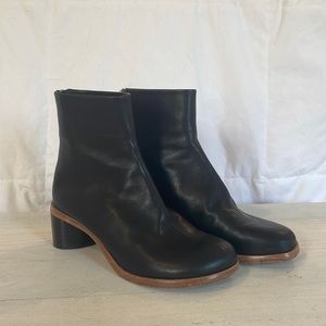 Rag & Bone Ansley Leather Mid Booties in Black Sz. 37
